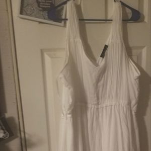 White sleeveless summer dress